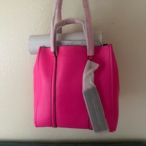 MARC JACOBS bright pink tag tote